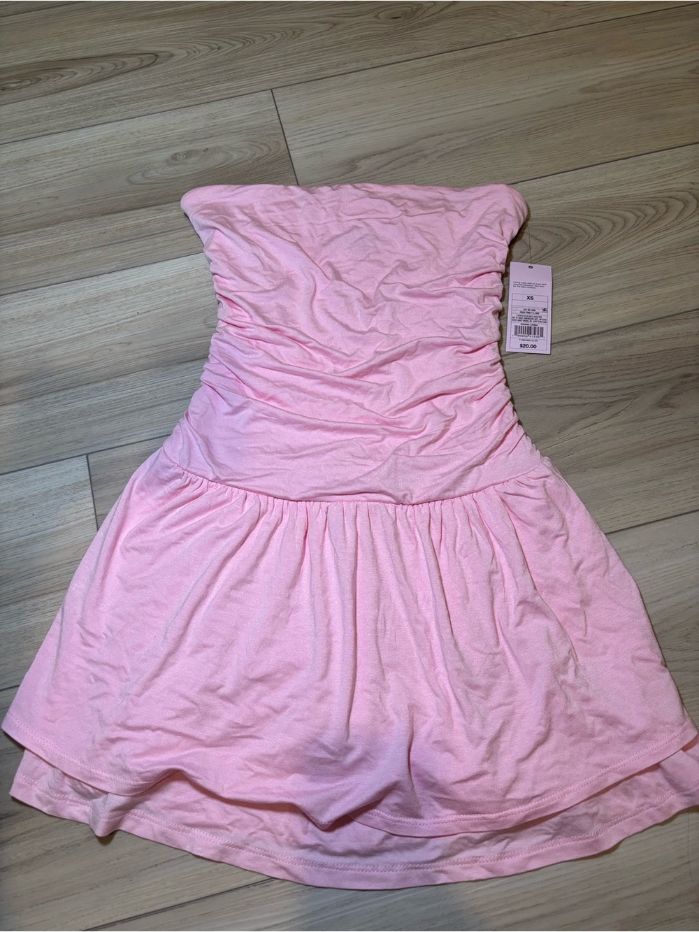 wild fable Strapless Pink Ruched Sundress